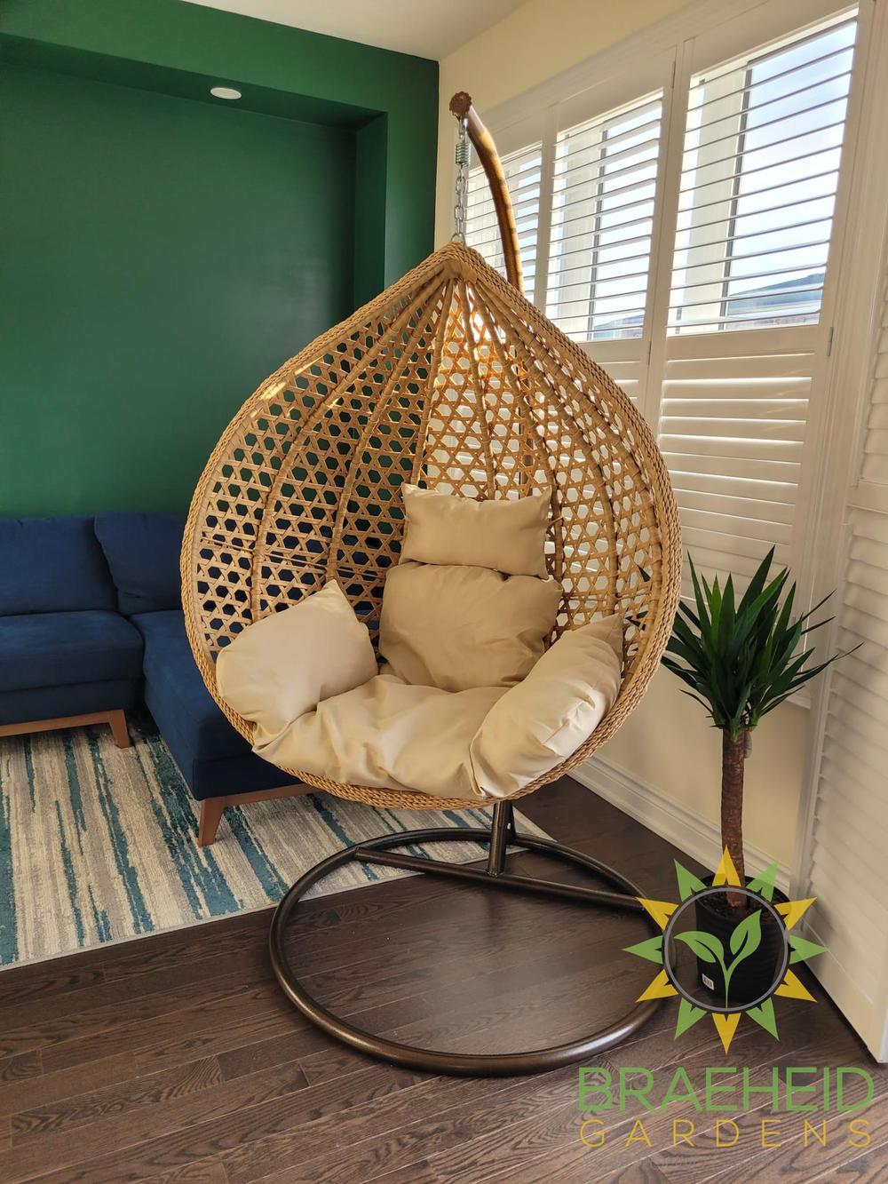 ARDYNAMIC AMARA EGG SWING CHAIR LIGHT BROWN