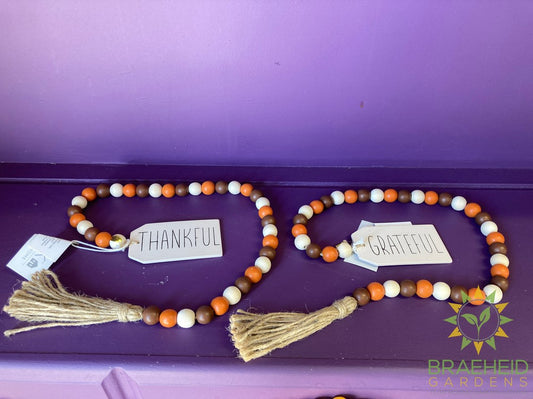 Beaded Garland with Fall Text