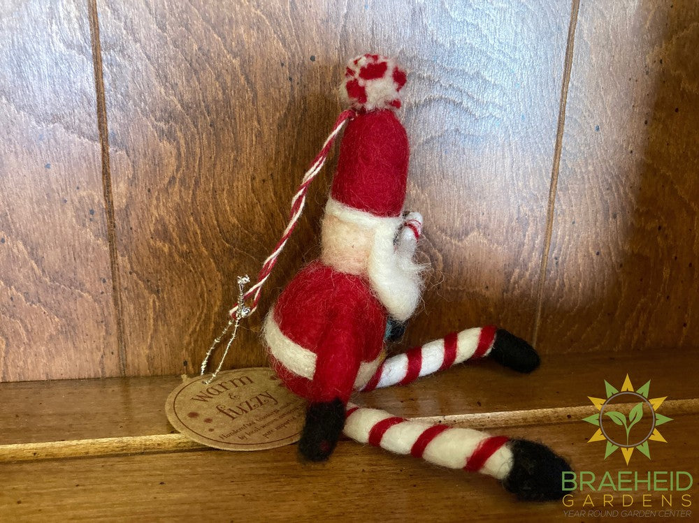 Wool Santa w/Dangle Leg Ornaments