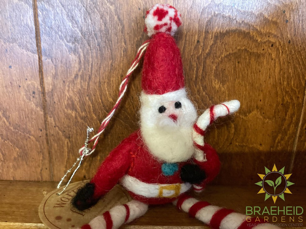 Wool Santa w/Dangle Leg Ornaments