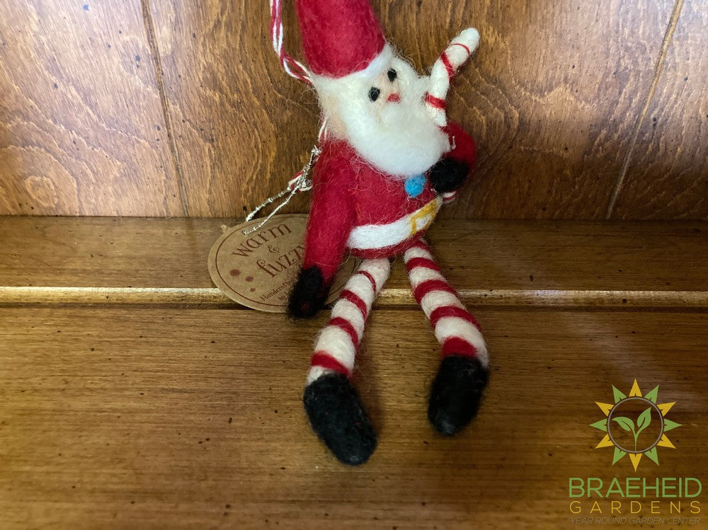 Wool Santa w/Dangle Leg Ornaments