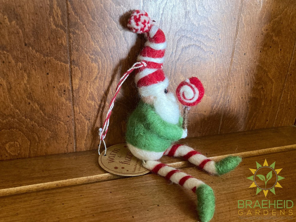 Wool Santa w/Dangle Leg Ornaments