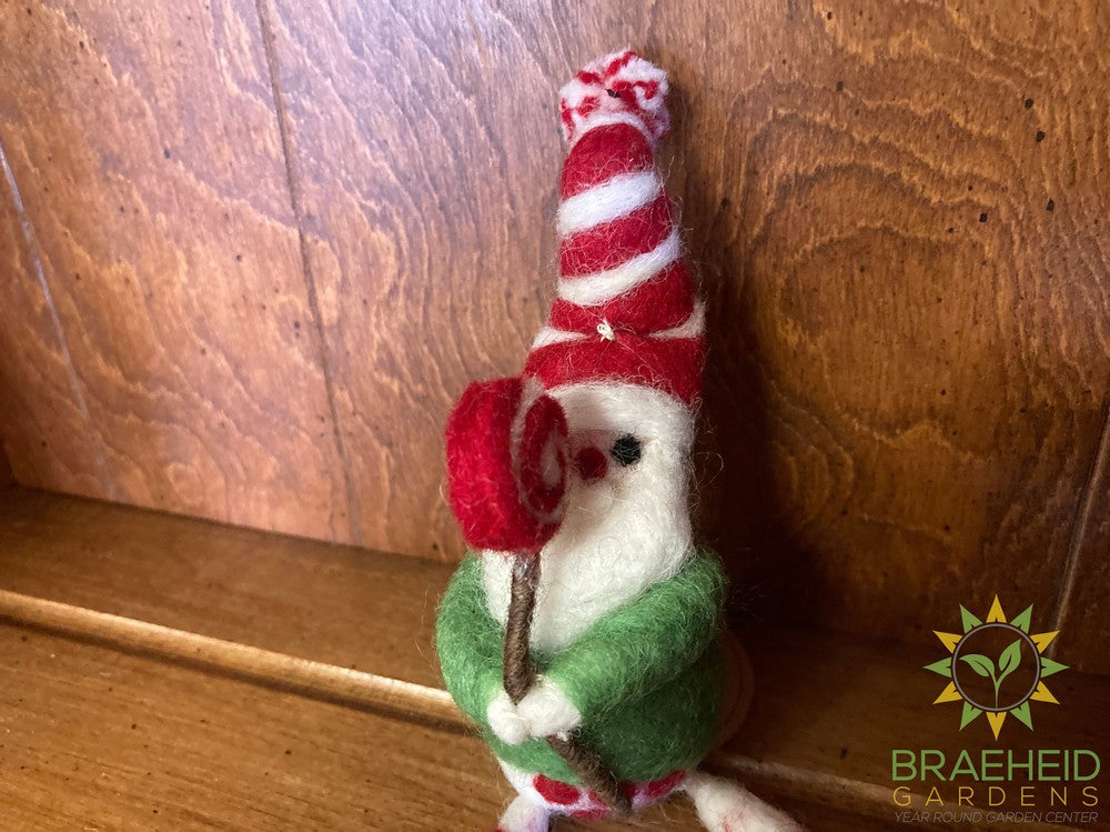 Wool Santa w/Dangle Leg Ornaments