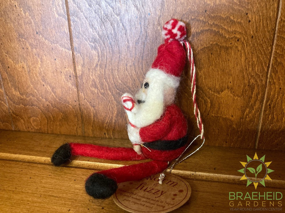 Wool Santa w/Dangle Leg Ornaments