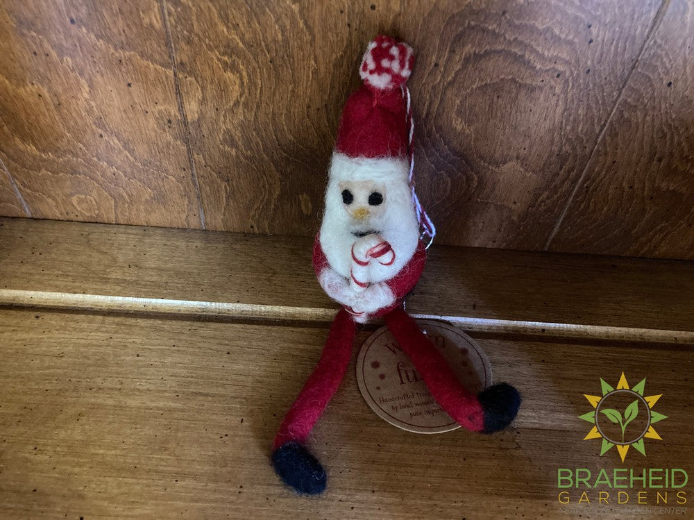 Wool Santa w/Dangle Leg Ornaments