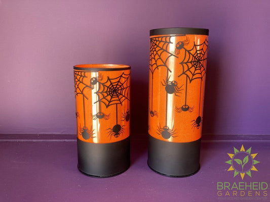 LED Light Up Spider Web Pillar Set