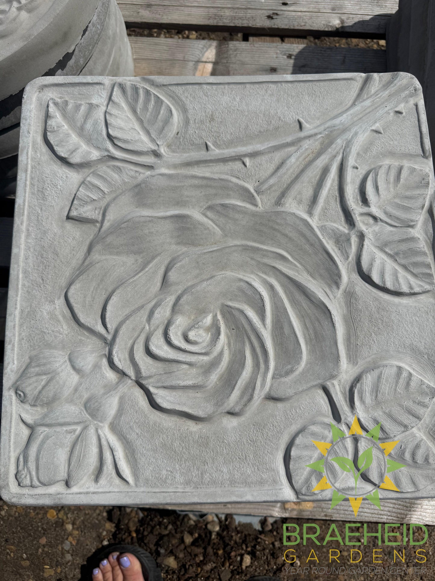 Concrete Rose Stepping Stone