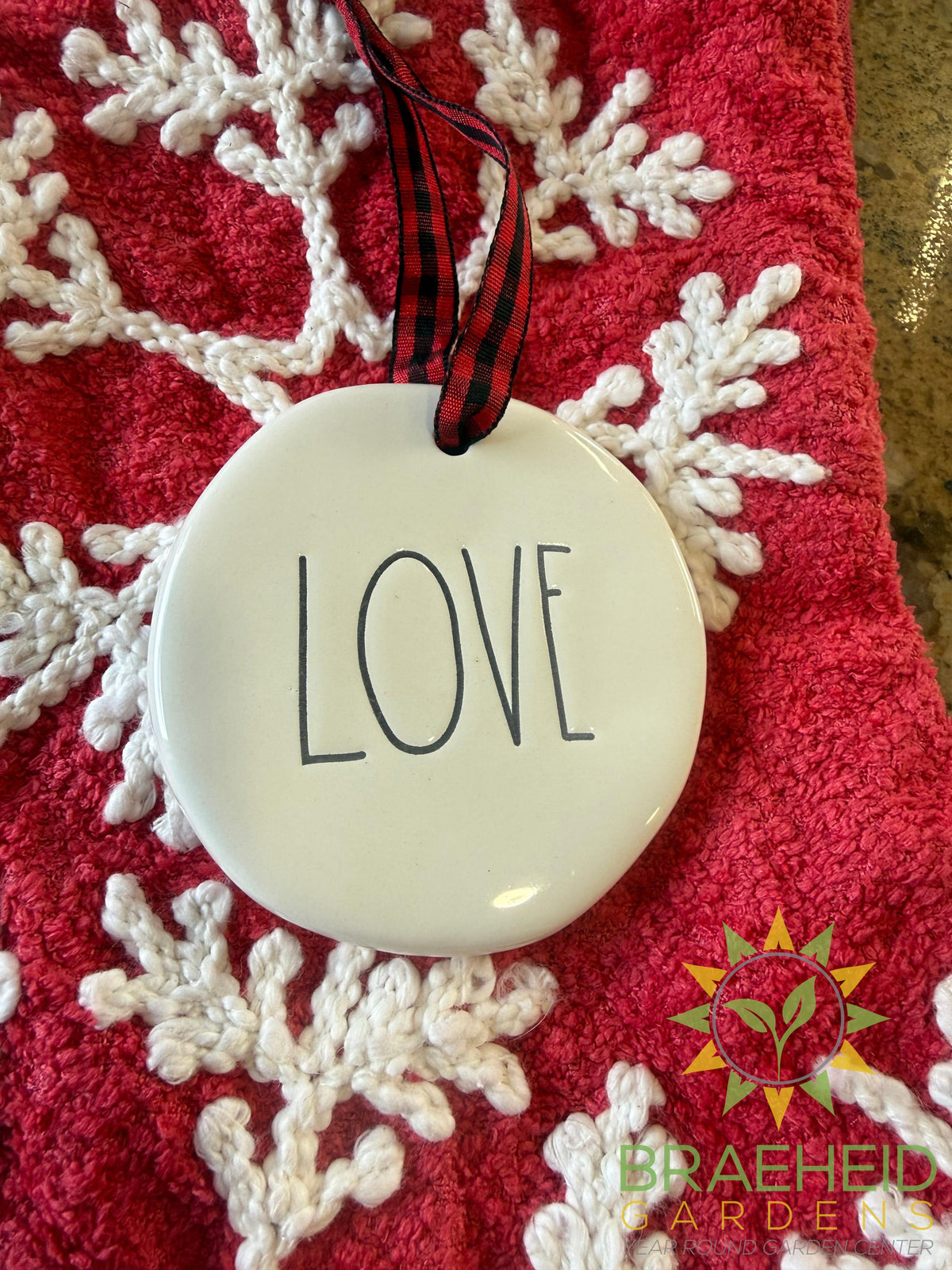 Rae Dunn Christmas Ornament - LOVE
