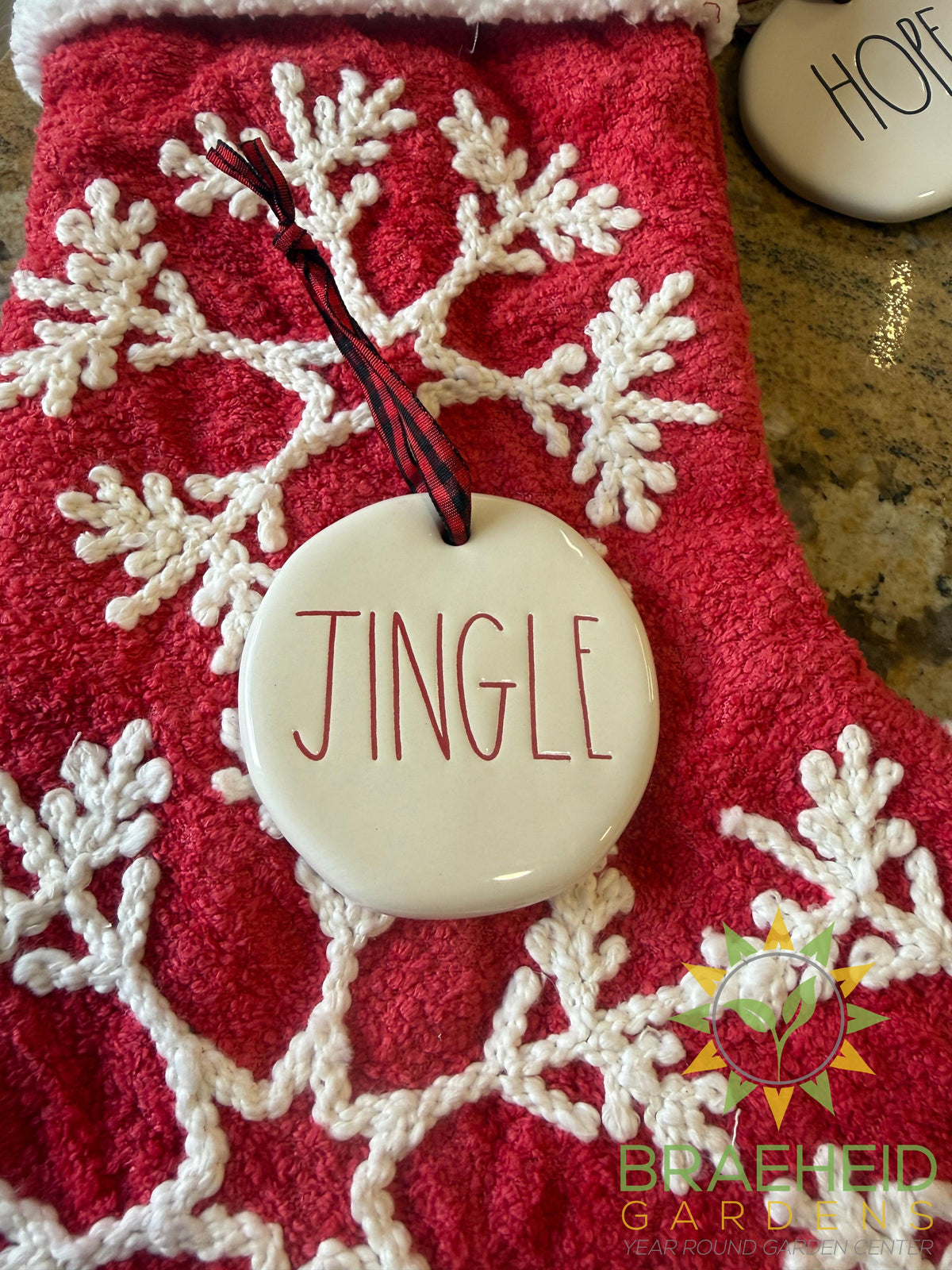 Rae Dunn Christmas Ornament - JINGLE