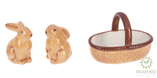 Bunny In Basket Salt & Pepper Set (3 pc. set)