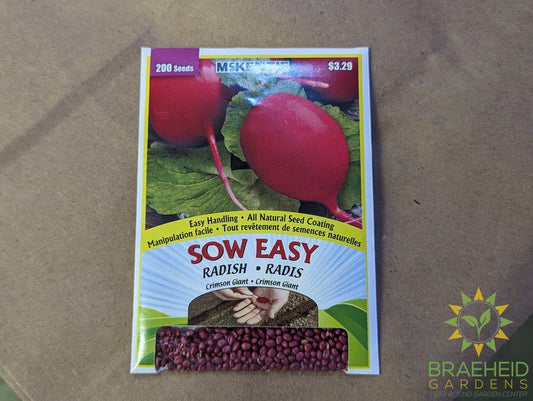 Radish crimson Giant Mckenzie Seed Sow Easy