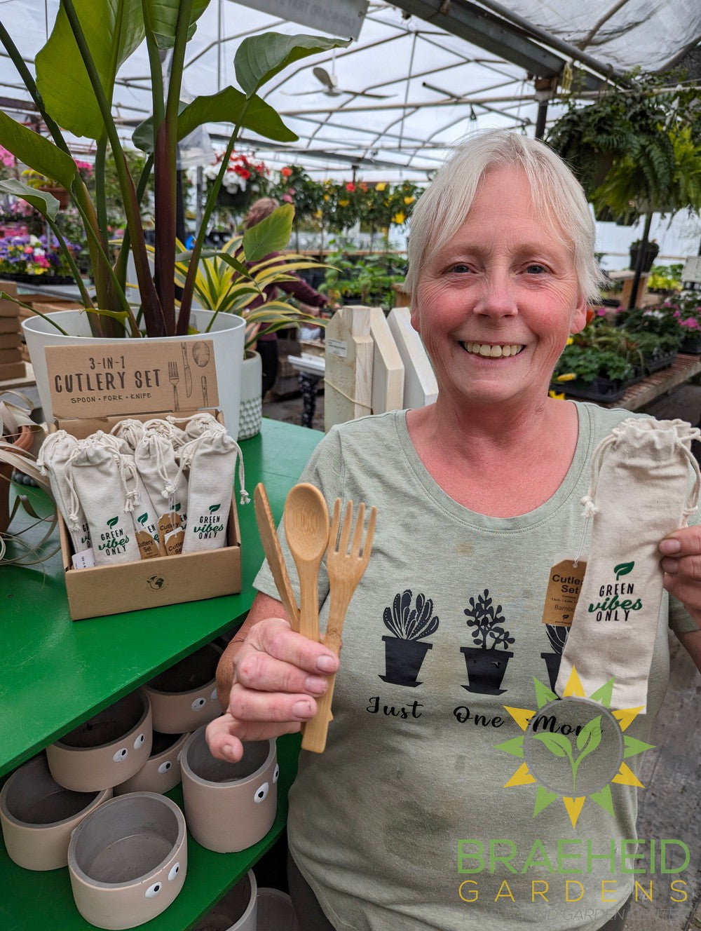 Reusable Bamboo Cutlery Set in Pouch