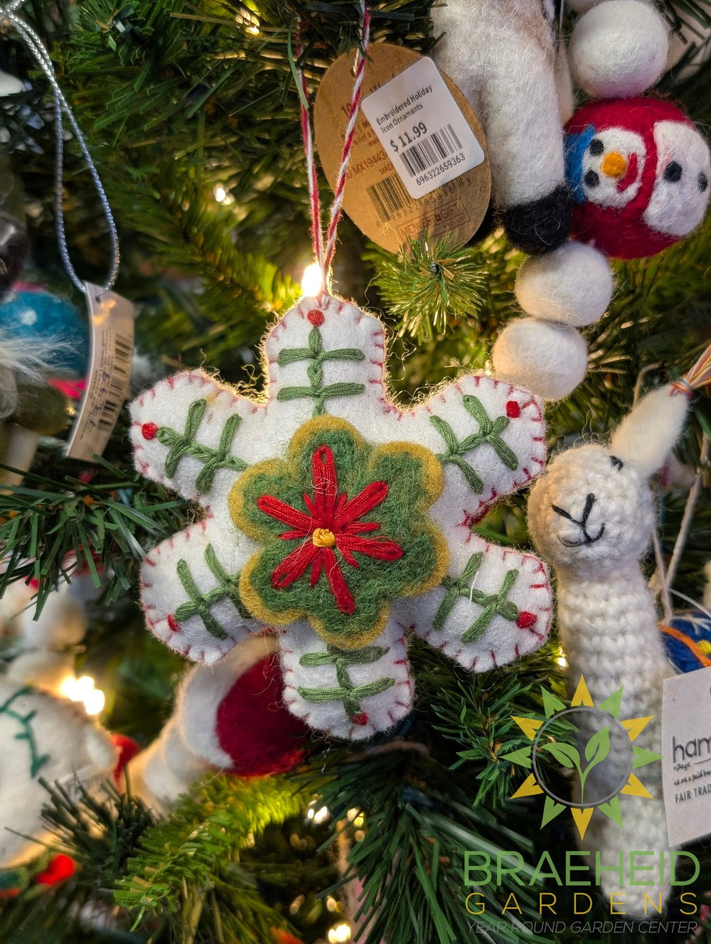 Embroidered Holiday Icon Ornaments