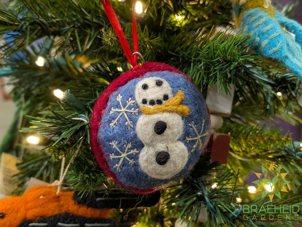 Wool Holiday Icon Disk Ornaments