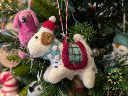 Winter Dog Ornament Wool