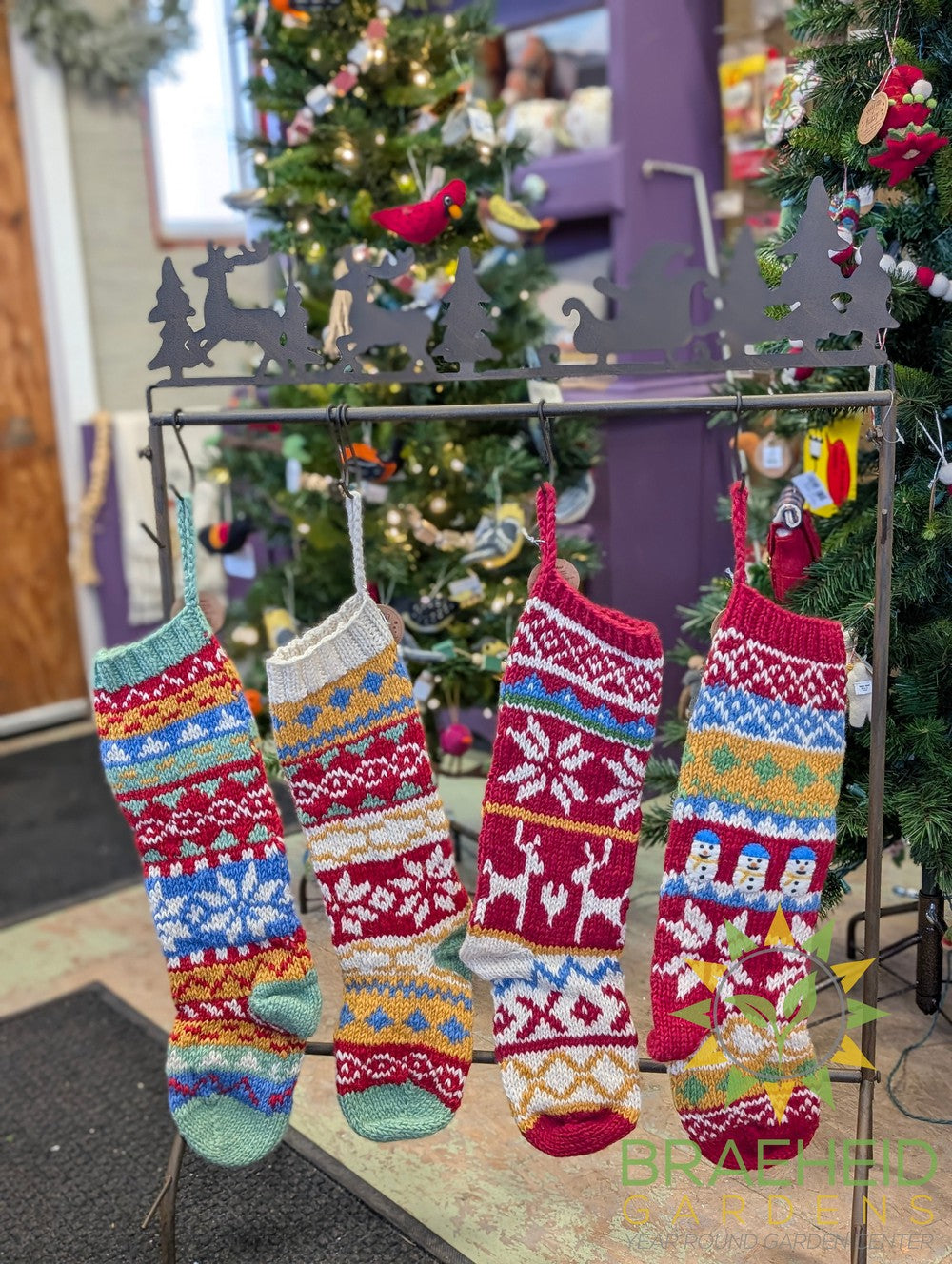 Knitted Happy Multi Color Stockings