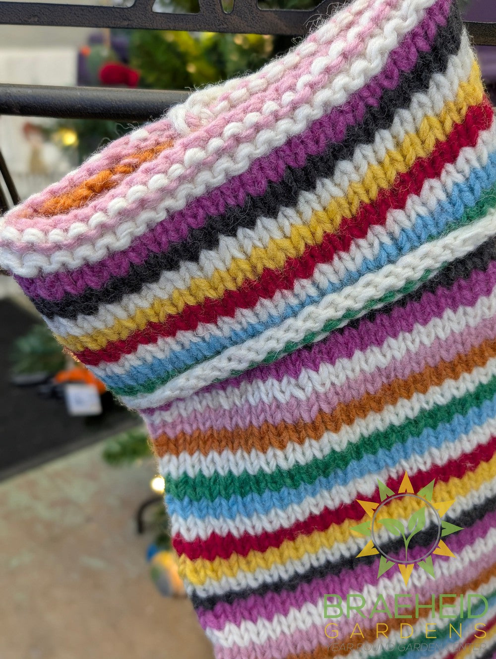 Rainbow colored holiday christmas stocking Grande Prairie
