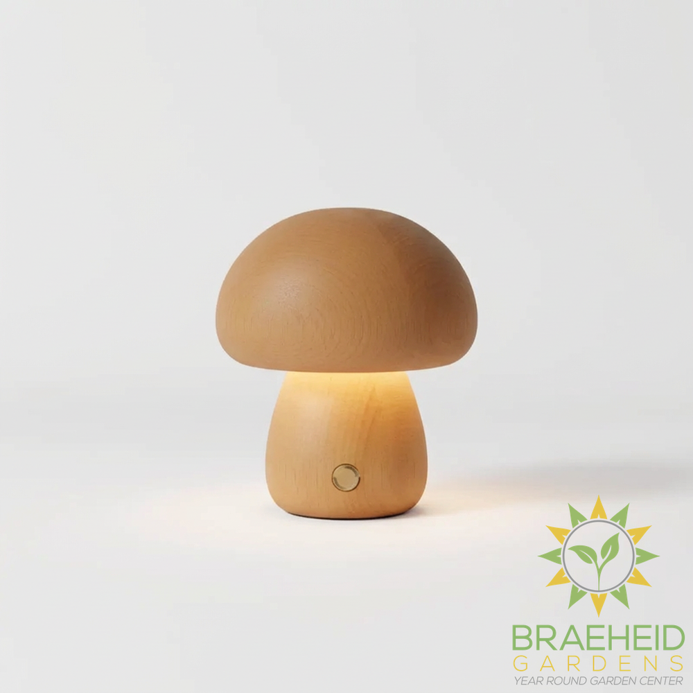 Wooden Mushroom Table Lamps