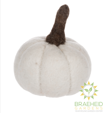 Ivory Handmade Felted Wool Pumpkin