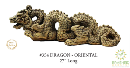 Asian Dragon Concrete Statue - NO SHIP -