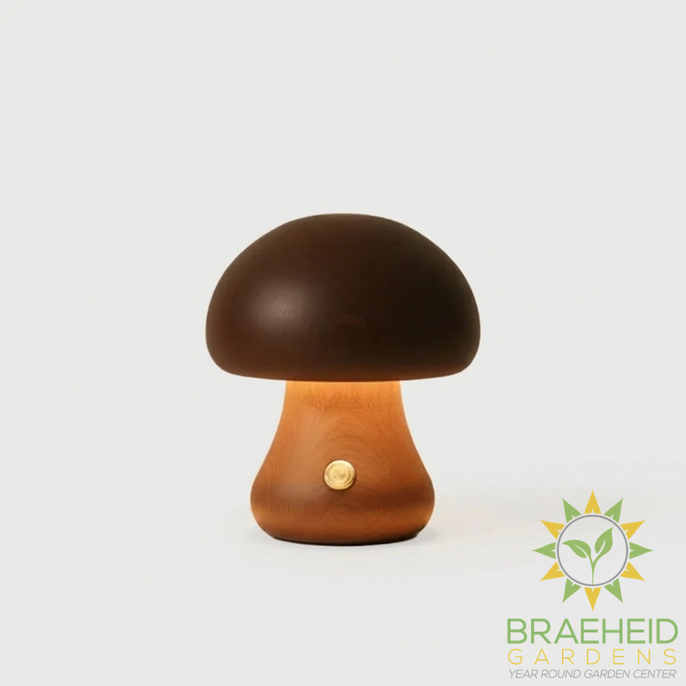 Wooden Mushroom Table Lamps