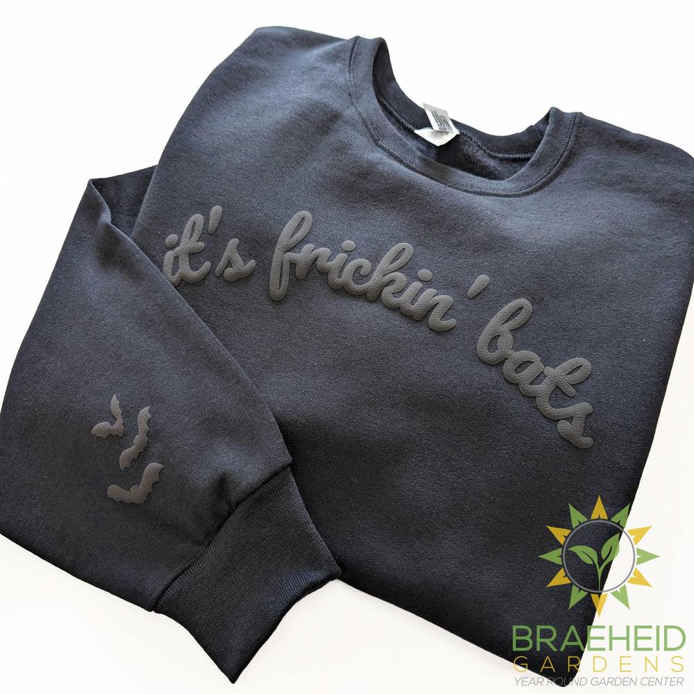 It's Frickin' Bats Puff Print Crewneck Halloween Sweatshirt