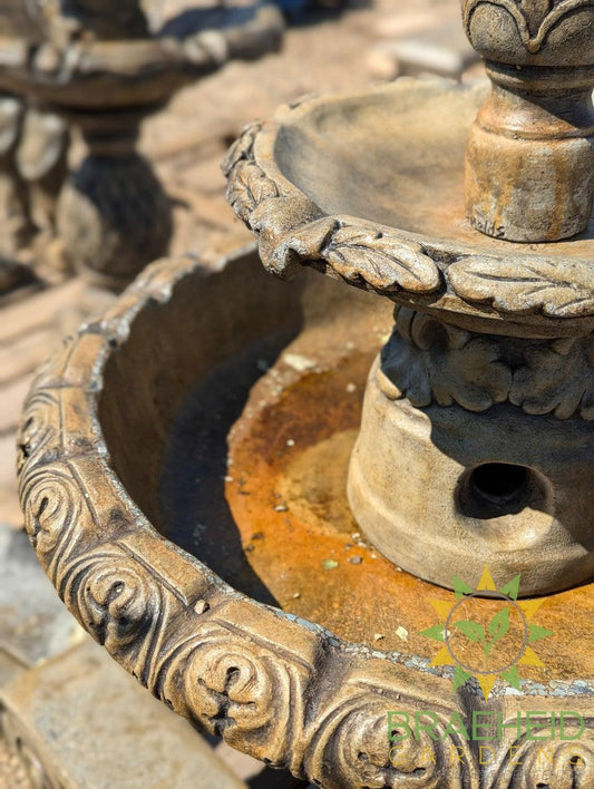 Floral Terrace Water Fountain Garden Ornament - NO SHIP -