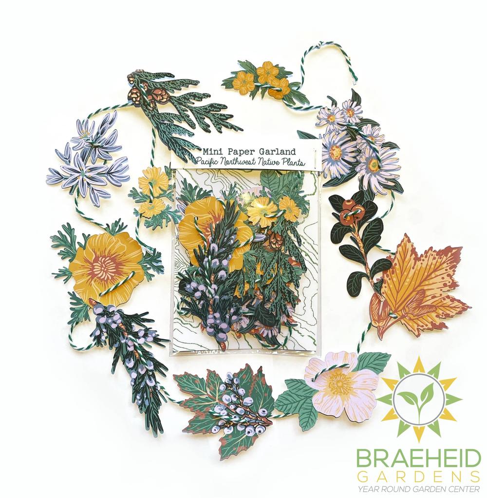 Pacific Northwest Native Plants Mini Paper Garland 