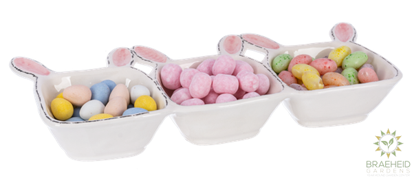 Rabbit Triple Serving Dish