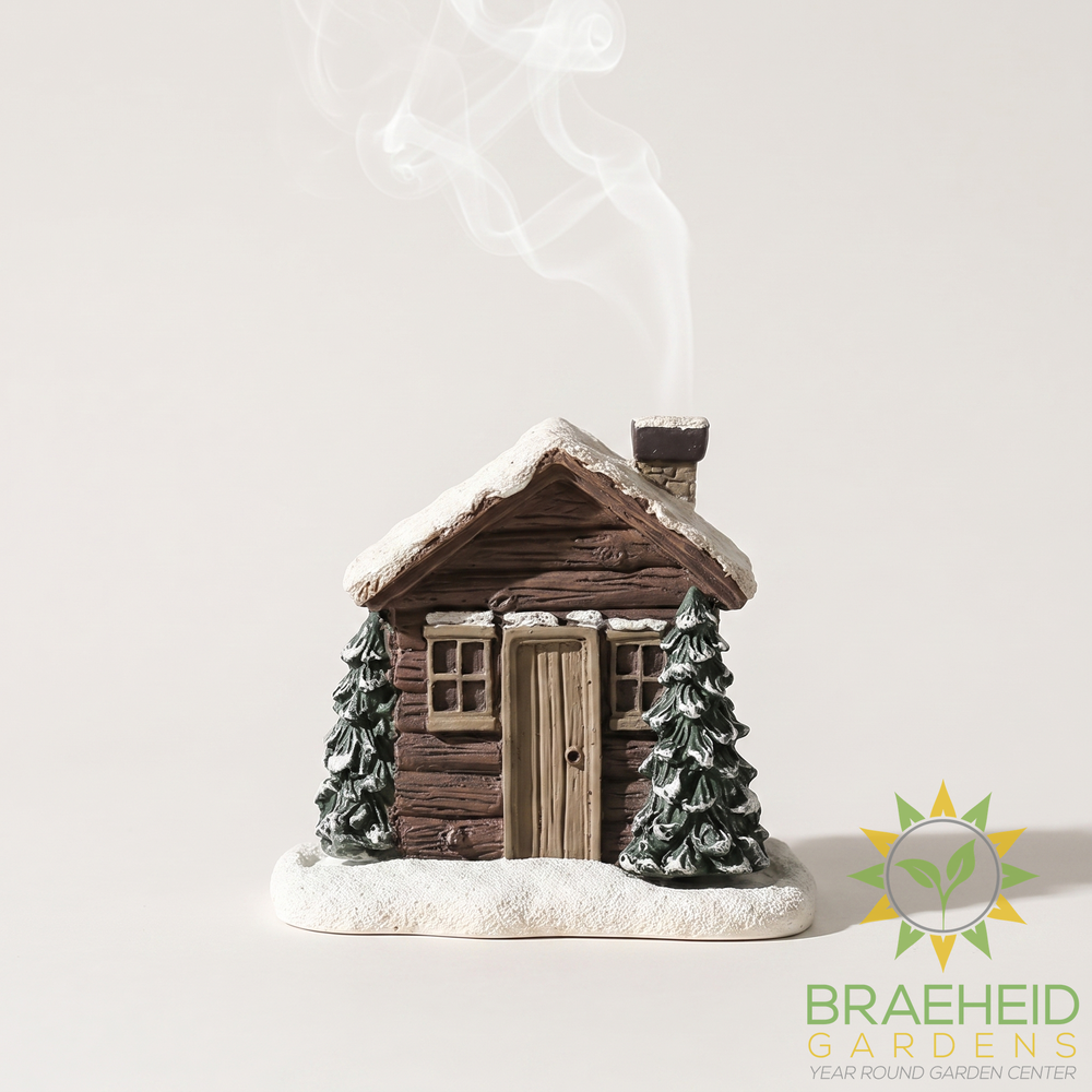 Cone Incense Burning Log Cabin