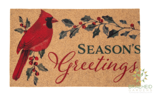 Seasons Greetings Cardinal Doormat