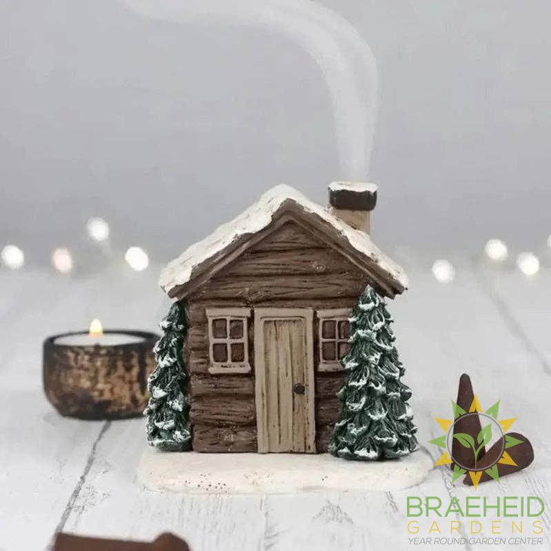 Cone Incense Burning Log Cabin