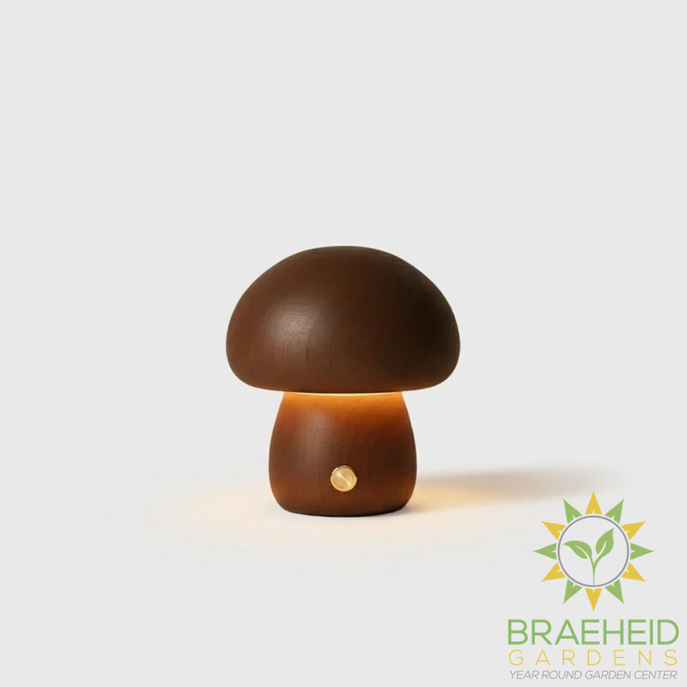 Wooden Mushroom Table Lamps