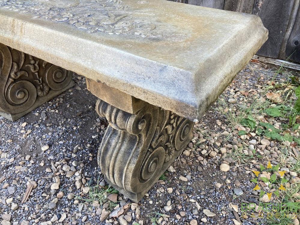 Rabbit Bench Scroll Legs Garden Ornament - NO SHIP -