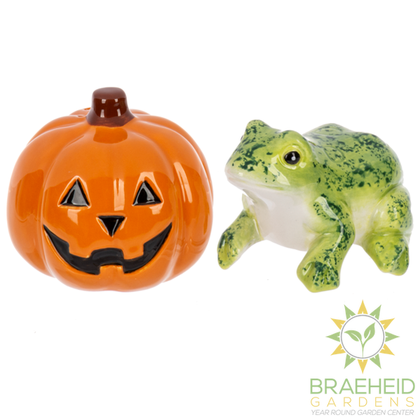 Spooky Stackers - Frog and Jack-O-Lantern Salt & Pepper Shakers