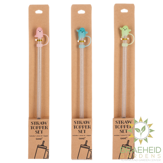 Glow in the Dark Ghost Straw Topper Set