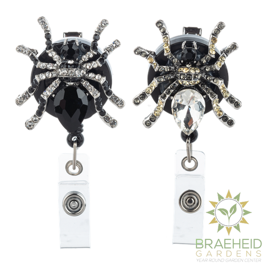 Rhinestone Spider ID Badge Reel on Backer