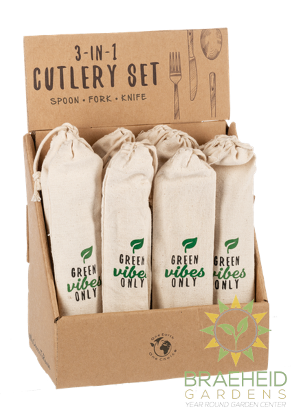 Reusable Bamboo Cutlery Set in Pouch