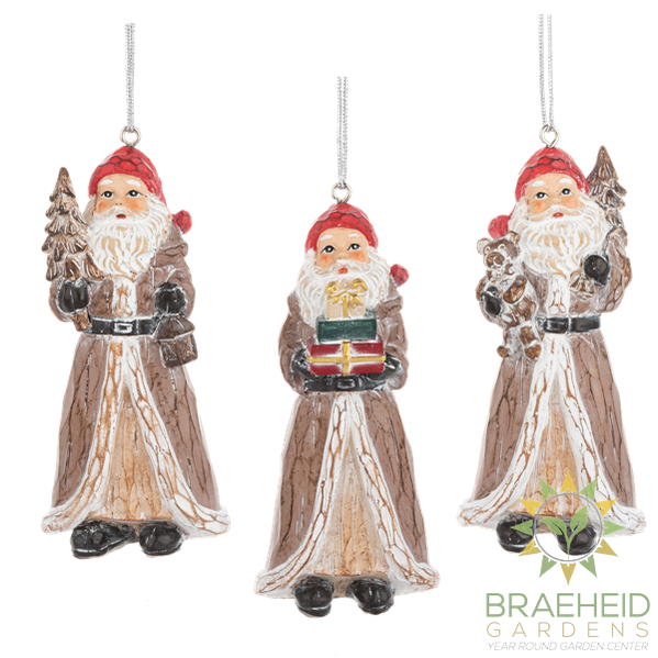 Woodland Santa Ornaments