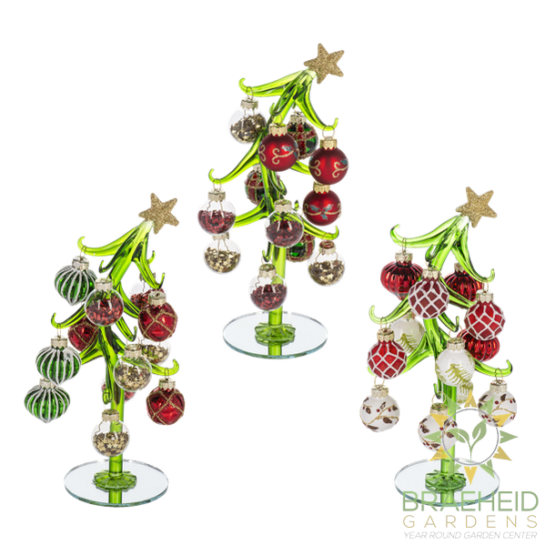 Slanted Christmas Tree with Ornaments