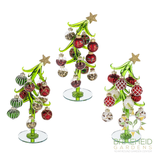 Slanted Christmas Tree with Ornaments