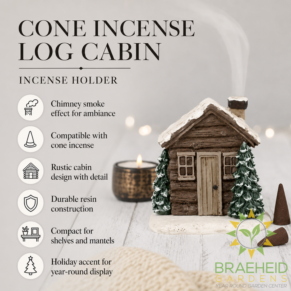 Cone Incense Burning Log Cabin