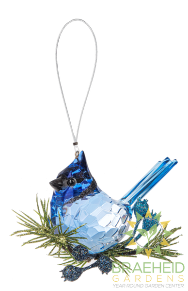 Krystal Blue Jay Ornament