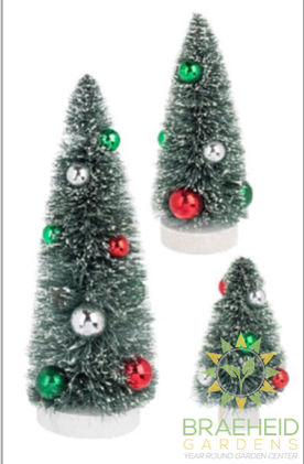 Flocked Silver Tree Set