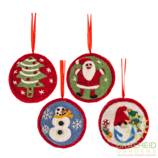 Wool Holiday Icon Disk Ornaments