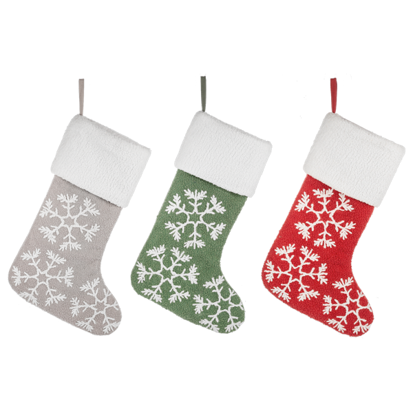 Knit Boucle Snowflake Stockings