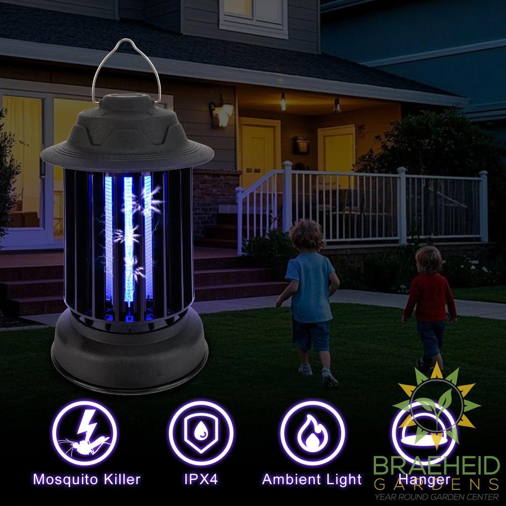 Bug Zapper Lantern, Rechargeable IPX4, 4200 V UV Grid, Indoor / Outdoor