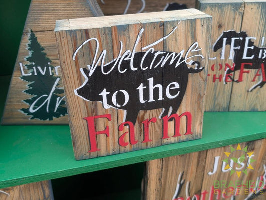 Reclaimed Wood Sign 6" x 6"