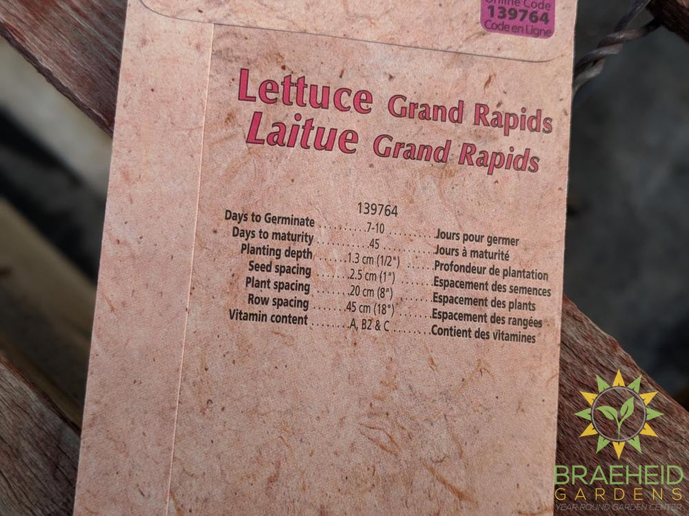Grand Rapids Lettuce Heritage Seed