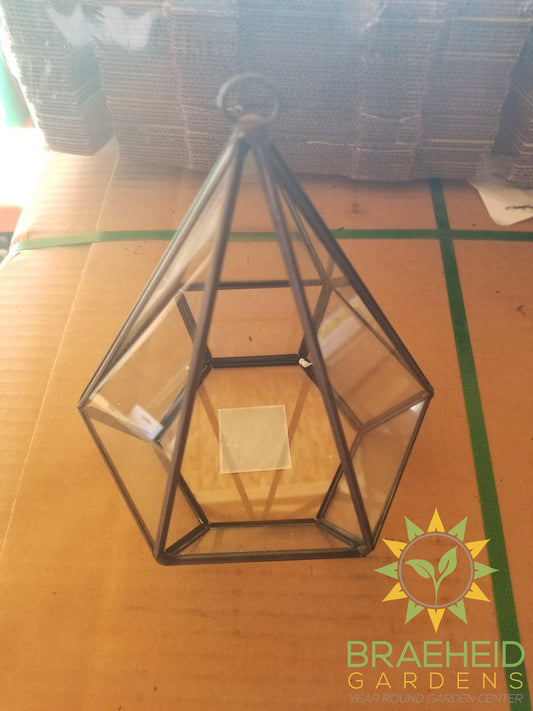 Empty Hanging Geometric 6 Sided Pyramid